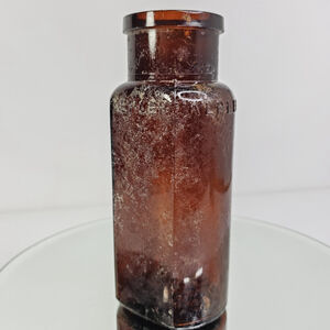 Antique Amber Glass Wellcome Chemical Works Bottle German Kepler Medicine Empty